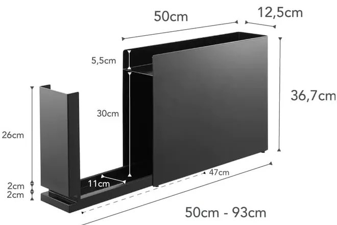 Метален кухненски органайзер Tower - YAMAZAKI