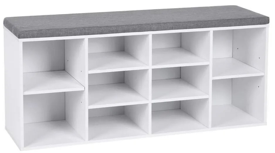 Шкаф за обувки VOREN бял/сив