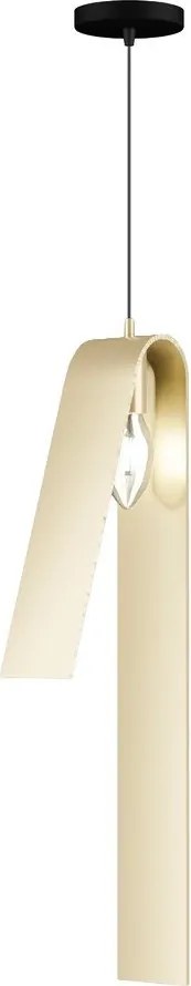 Висящо осветително тяло с метален абажур в черен и златист цвят Fold – Squid Lighting