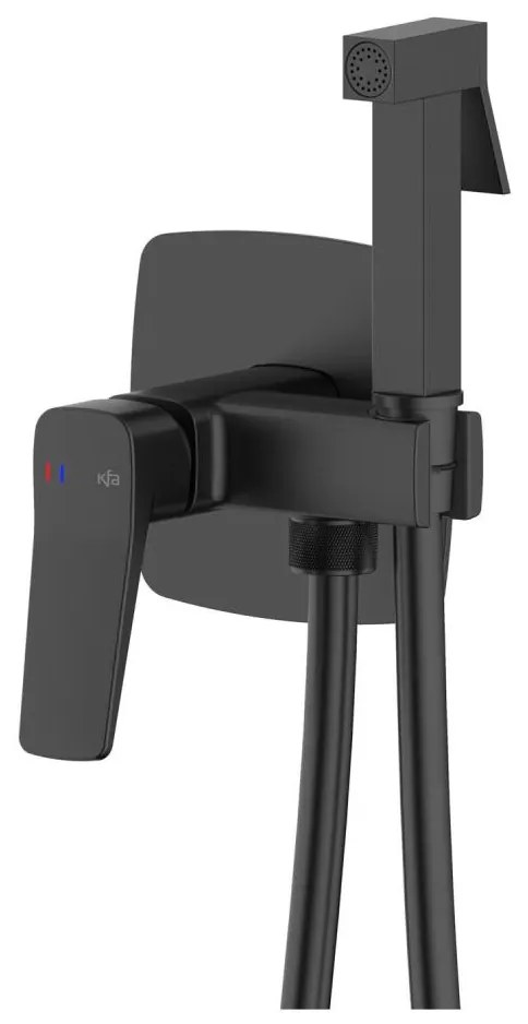 KFA Armatura 4529-512-81 - Смесител за биде с ръчен душ за вграден монтаж MALAGA черен