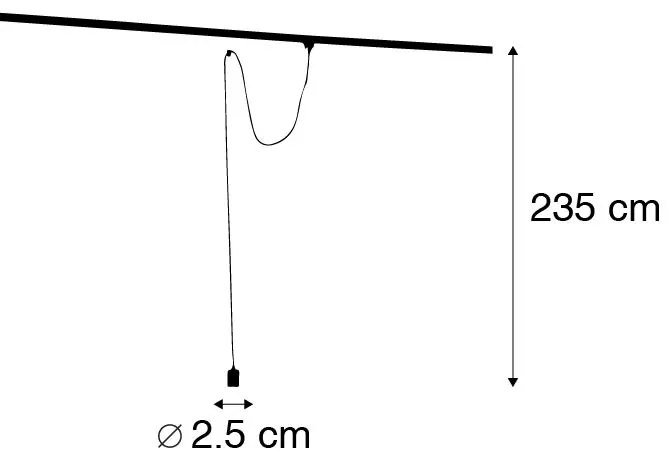 Висяща лампа с релсова окачване черна - Cavalux
