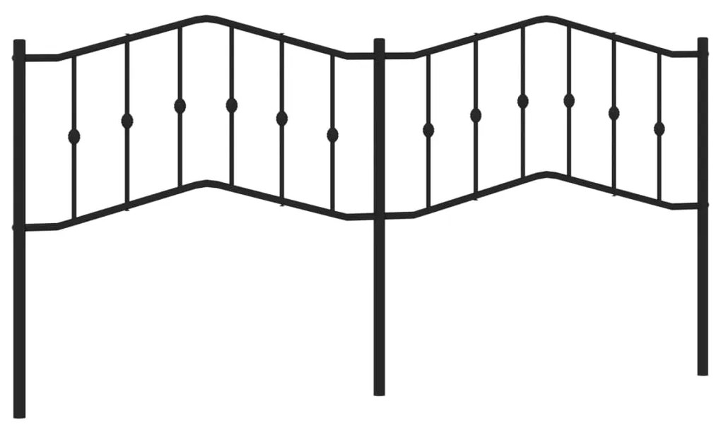 373827 vidaXL Метална резервна табла за легло, черна, 200 см