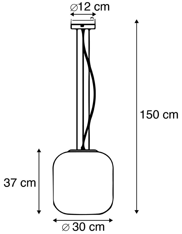 Интелигентен висящ аплик черен с опушено стъкло с WiFi A60 - Bliss