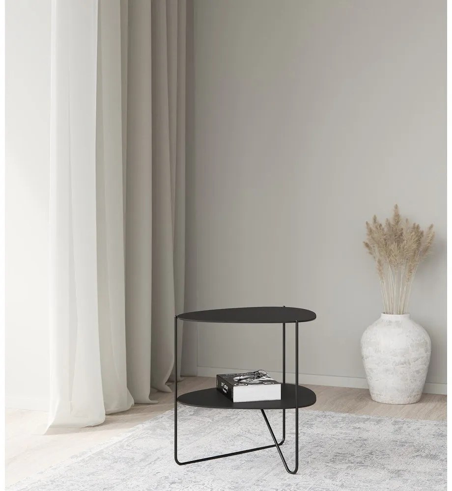 Черна метална масичка за кафе 37x44 cm Curve Double Bull – LIND DNA