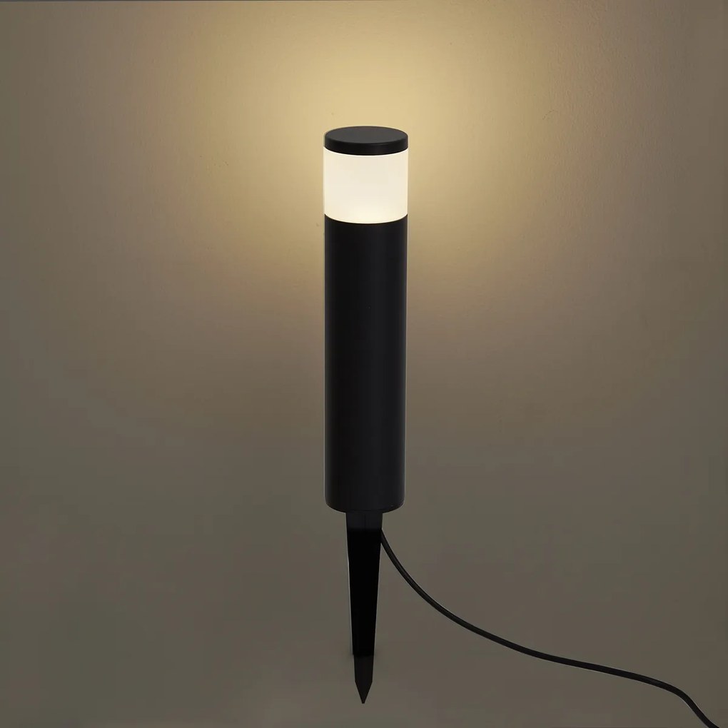 Модерна външна лампа за стълбове 12V черна вкл. LED IP65 - Voltaire Palo