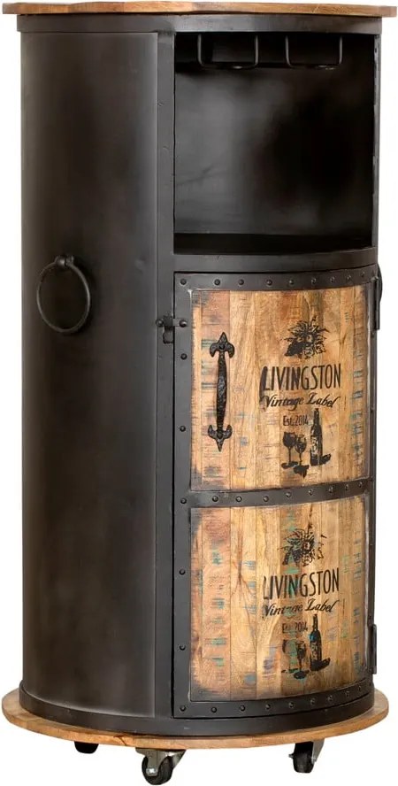 Черен метален шкаф за вино за 9 броя бутилки, 60x115 cm Luni – Interia Home &amp; Living