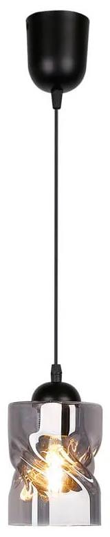 Черна висяща лампа със стъклен абажур ø 10 cm Felis - Candellux Lighting