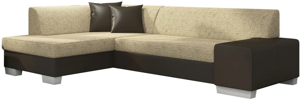 Ъгъл диван Firminio-Left-Brown - beige