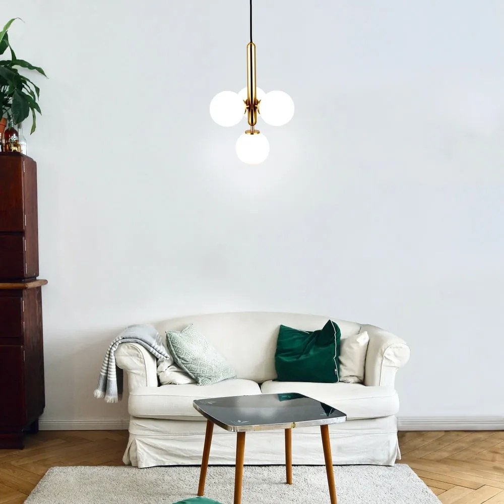 Висяща лампа в златист цвят, височина 120 cm Musa - SULION