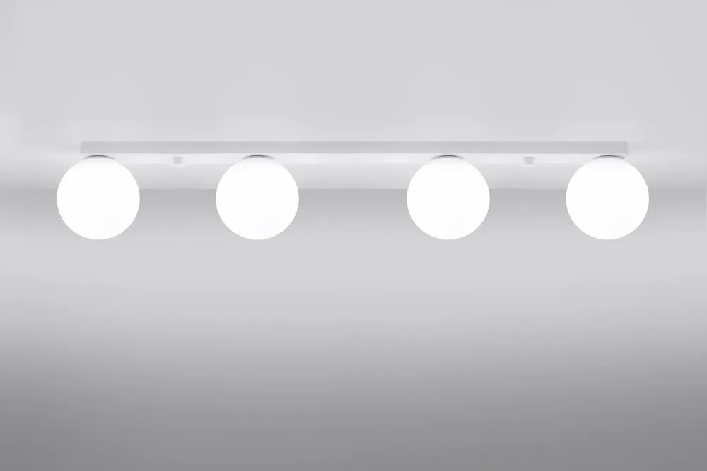 Бяло осветително тяло за таван със стъклен абажур ø 12 cm Umerta – Sollux