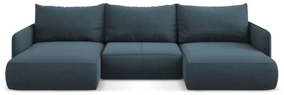 Син разтегателен ъглов диван с място за съхранение Nanea – Makamii