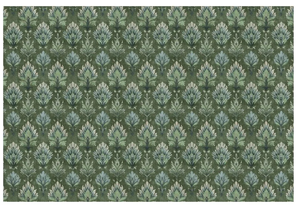 Тапет – Зелени винтидж растителни орнаменти