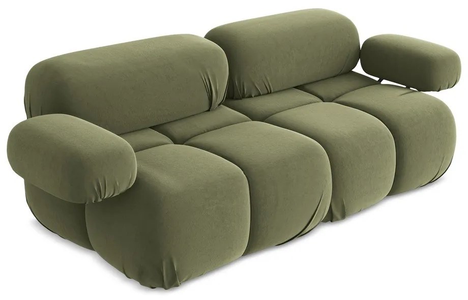 Светлозелен кадифен модулен диван 190 cm Lokua – Makamii
