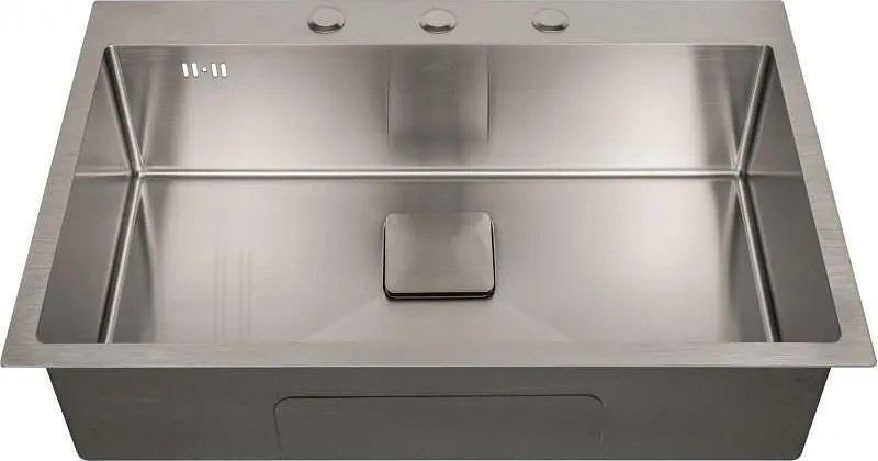 Кухненска мивка 7550 / 7750, Inter Ceramic, алпака, едно корито, със сифон, 75x50см