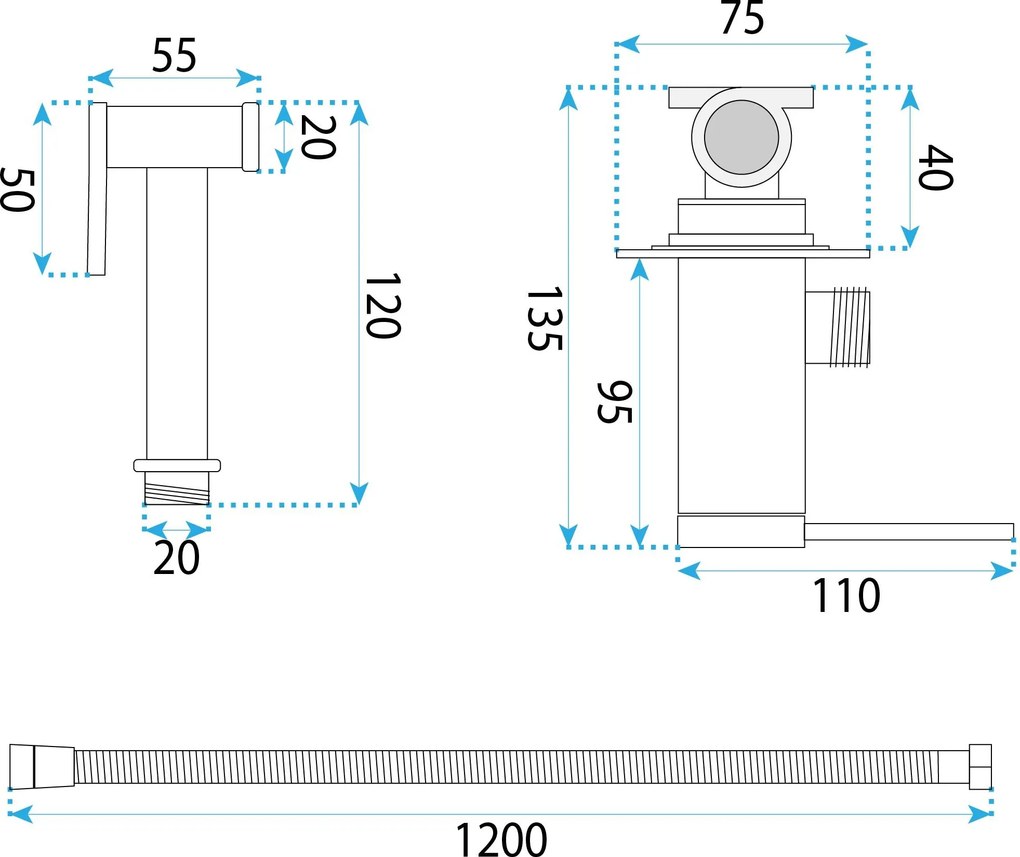Смесител за биде Foss Clif Brush Nickel
