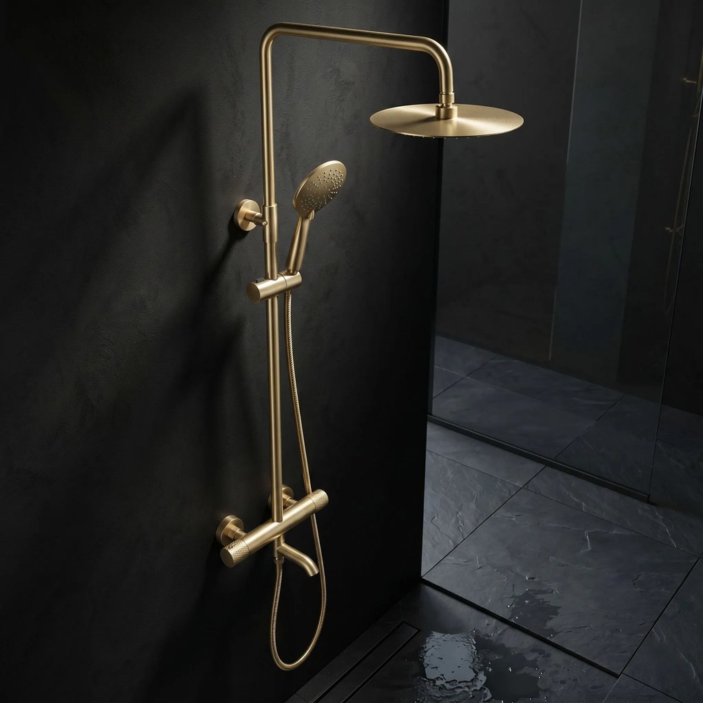 Душ система с Термостат Rea Lungo Diamond Gold Brush