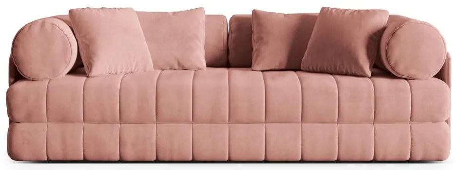Розов кадифен сгъваем диван 206 cm Kemi – Cosmopolitan Design