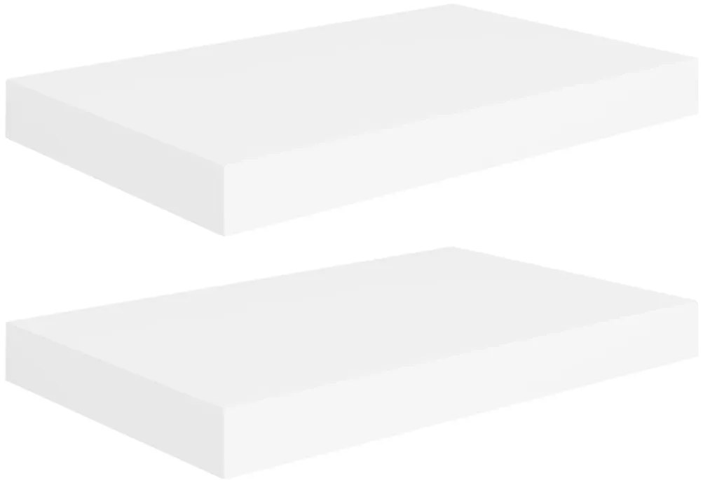 323806 vidaXL Окачени стенни рафтове, 2 бр, бели, 40x23x3,8 см, МДФ