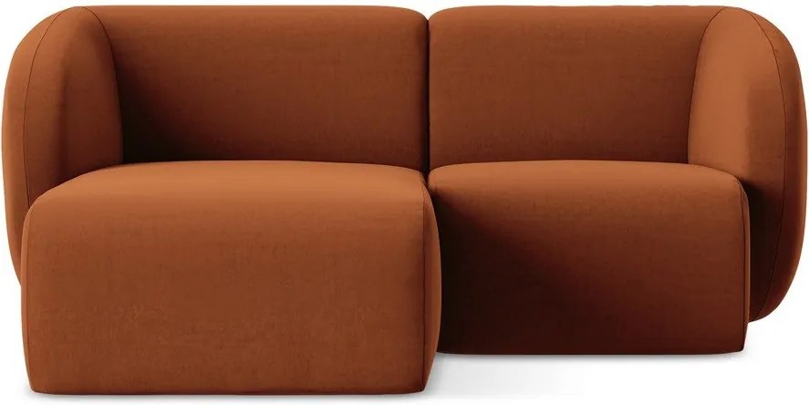 Теракотен кадифен ъглов диван (ляв ъгъл) Lani – Makamii