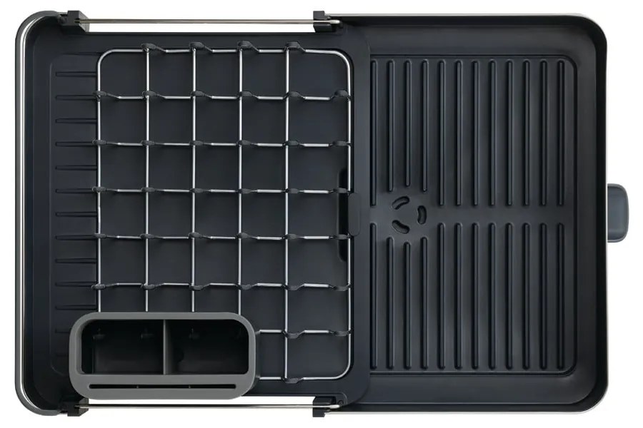 Тъмносива регулируема тавичка за оттичане от неръждаема стомана 36x32 cm Extend Steel – Joseph Joseph