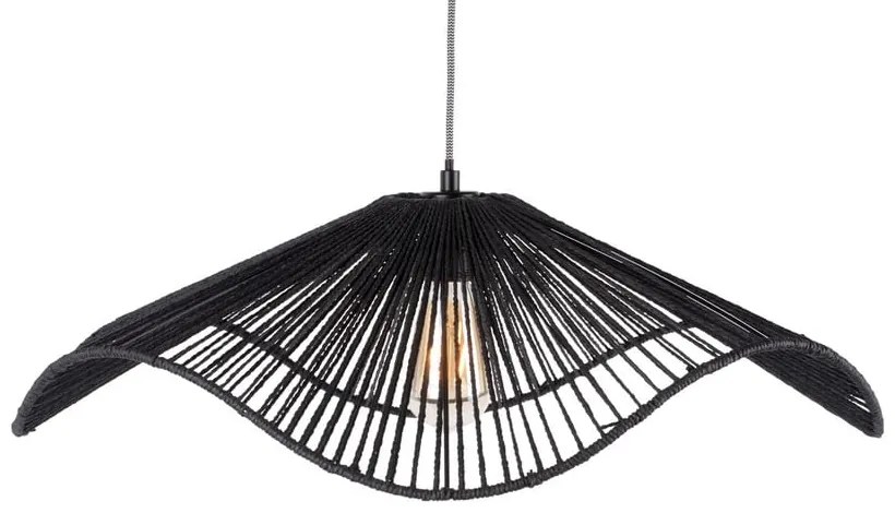 Черна висяща лампа с хартиен абажур ø 62 cm Sombra - Leitmotiv