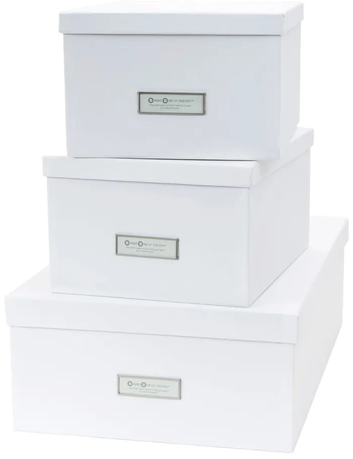 Комплект от 3 бели кутии за съхранение Inge - Bigso Box of Sweden