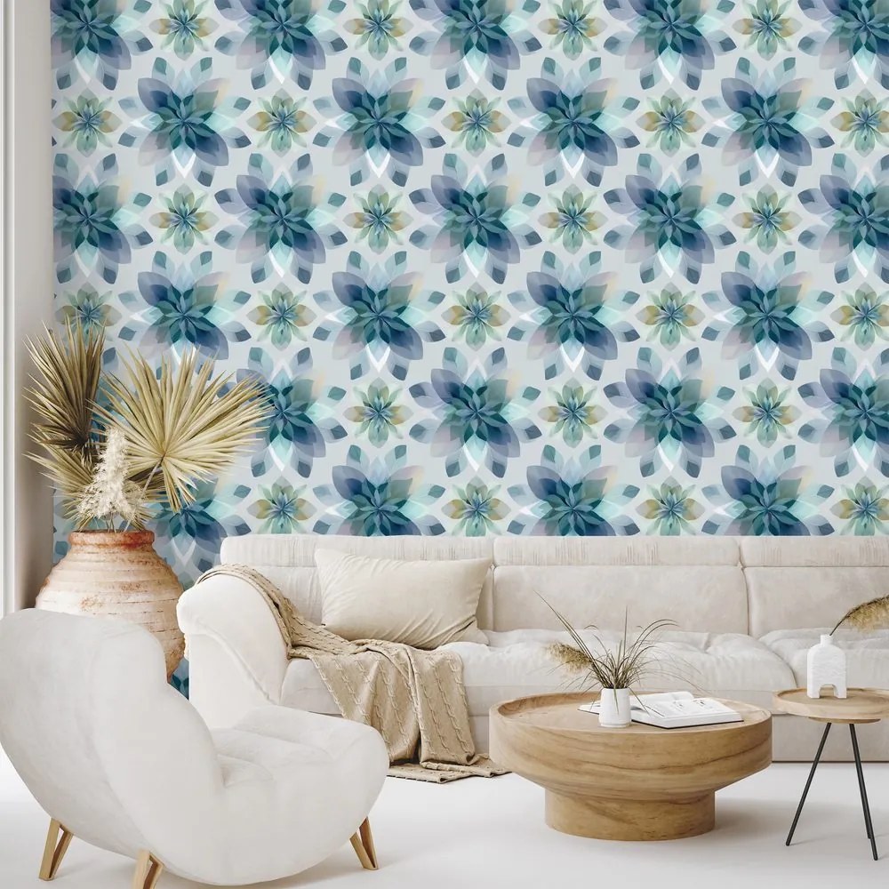 Тапет – Сини акварелни цветя