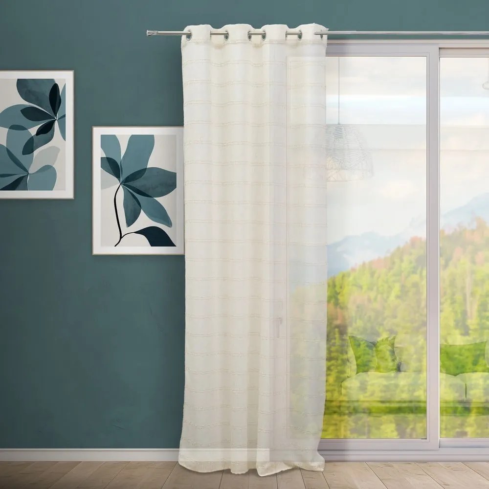 Бежово перде със смес от лен 140x260 cm Nodes – Casa Selección