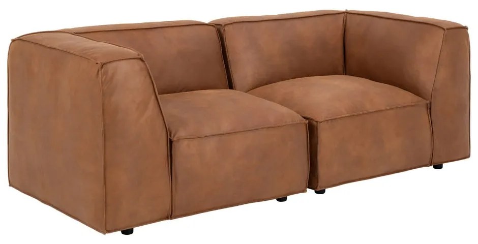 Кафяв диван от изкуствена кожа 208 cm Fairfield Kentucky - Bonami Selection