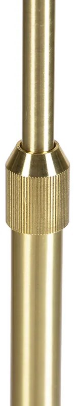 Подова лампа злато/месинг с сив ленен абажур 45 см - Parte