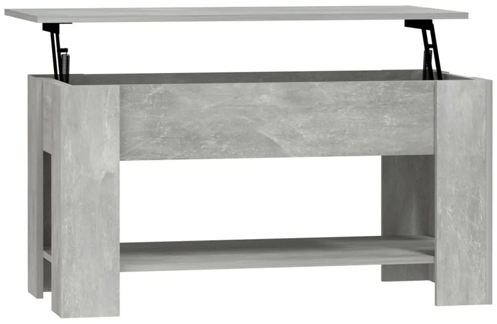 809705 vidaXL Маса за кафе, бетонно сива, 101x49x52 см, инженерно дърво