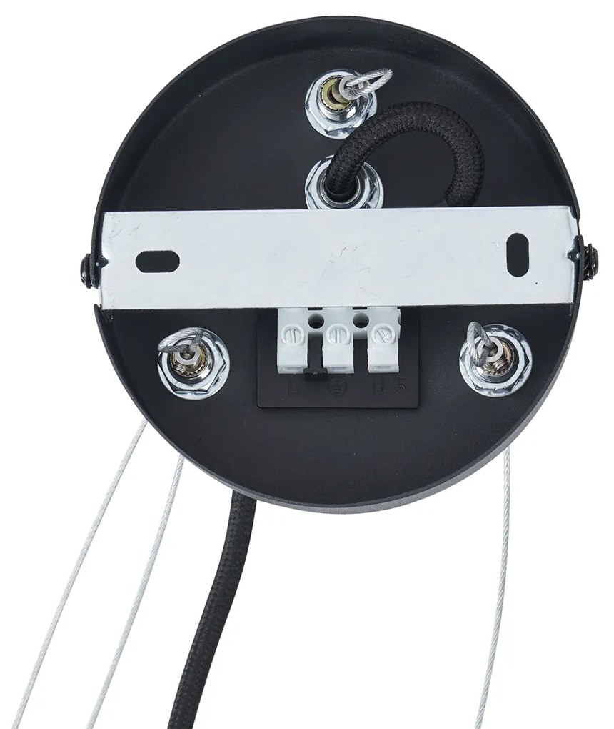 Модерен висящ лампион черен с 6 светлини - Jeana Circle