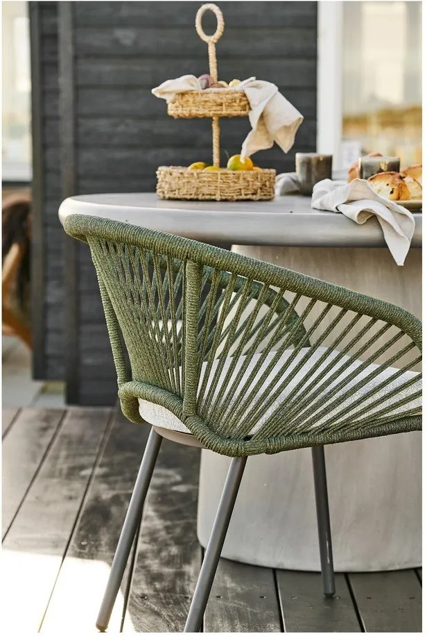 Зелен градински стол метален/подплатен Novella – House Nordic