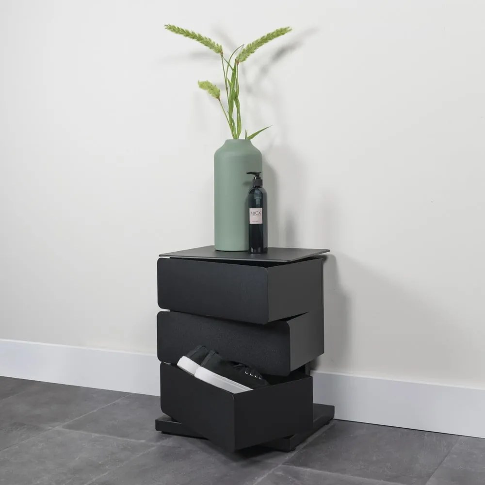 Черен метален скрин 37x45x26 cm Joey – Spinder Design