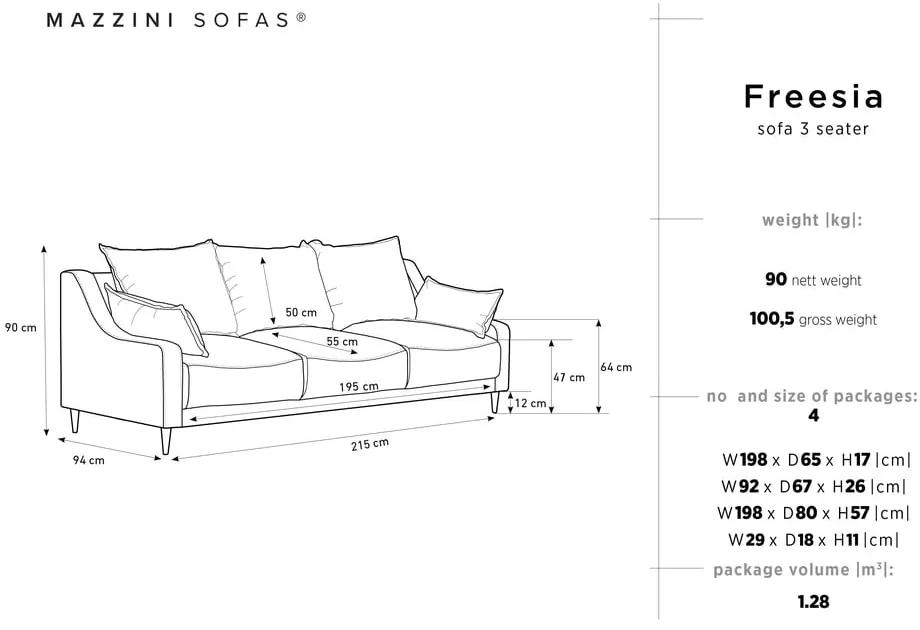 Кремав разтегателен диван с място за съхранение Freesia - Mazzini Sofas