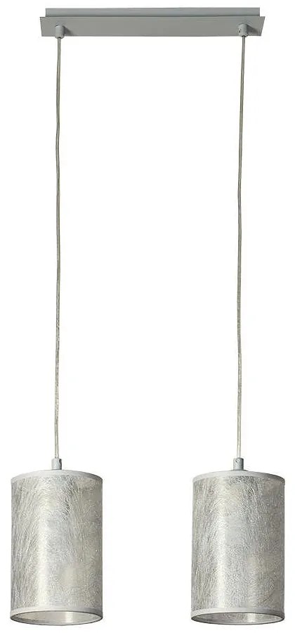 Пендел СЕТА, титан, абажури Басари Сребро, 2xE27