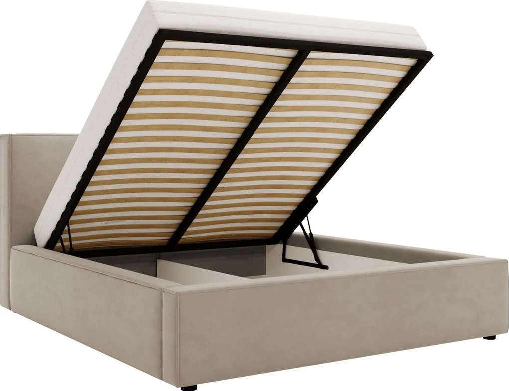 Тапицирано легло Santos-Тъмно сиво-200 x 200