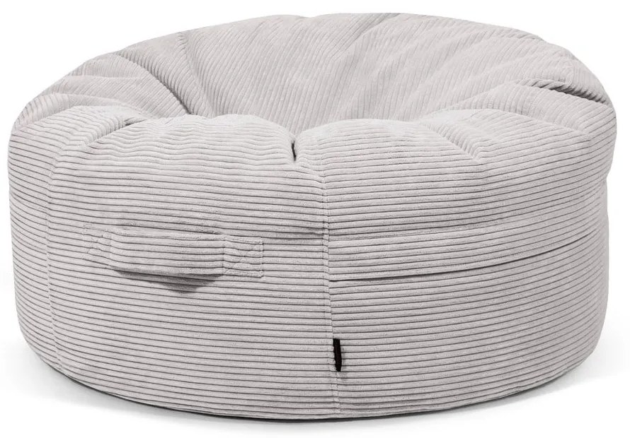 Светлосив пуф от рипсено кадифе Roll 105 – SLOWDOWN