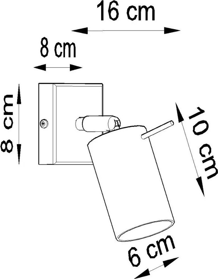 Черен метален прожектор ø 6 cm Etna – Sollux