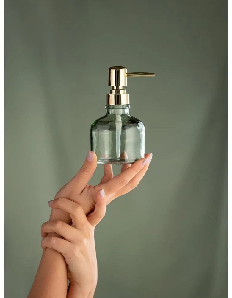 Стъклен диспенсер за сапун в цвят мента 200 ml Atessa – Wenko