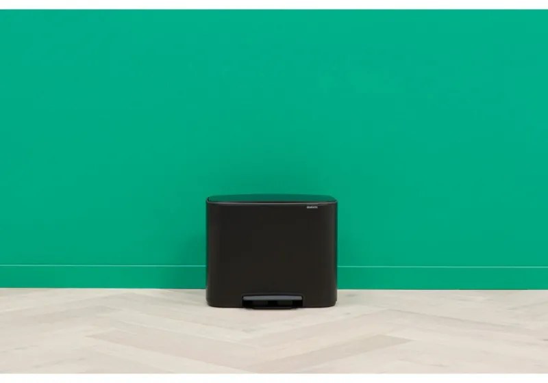 Кош за боклук Brabantia Bo Pedal 1000236, 36 л, Леко затваряне, Противоплъзгаща основа, Устойчив на пръстови отпечатъци, Черен