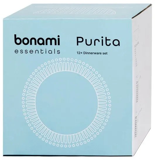 Комплект от 12 части от бели порцеланови чинии Purita - Bonami Essentials