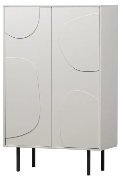 Светлосив шкаф от борова дървесина 85x135 cm Cadiz - WOOOD