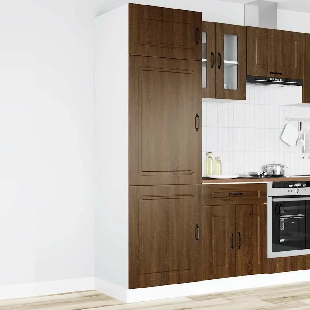 853634 vidaXL Кухненски шкаф, Kalmar, кафяв дъб, инженерно дърво
