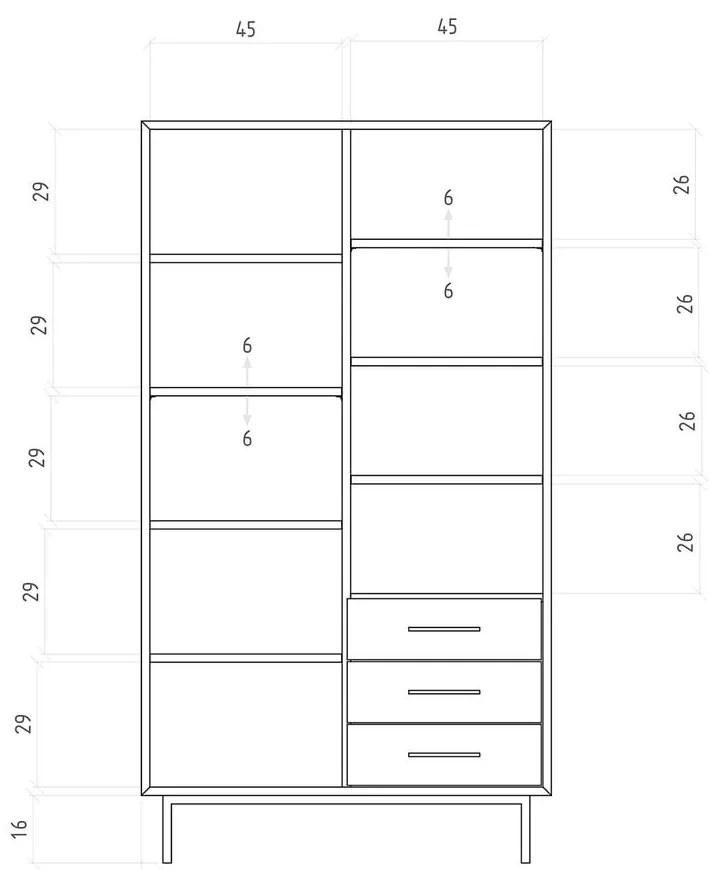 Гардероб от дъбова дървесина в естествен цвят 97x176 cm Abies - The Beds