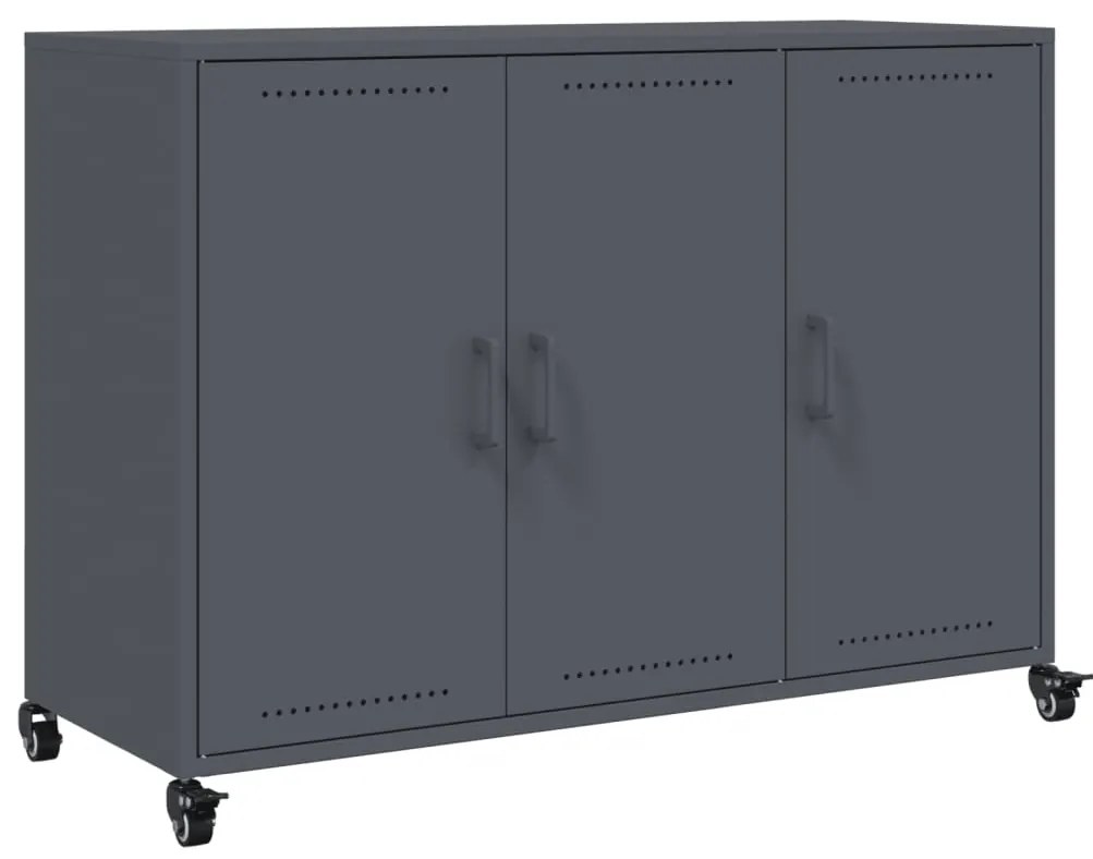 846682 vidaXL Бюфет, антрацит, 100,5x39x72 см, стомана
