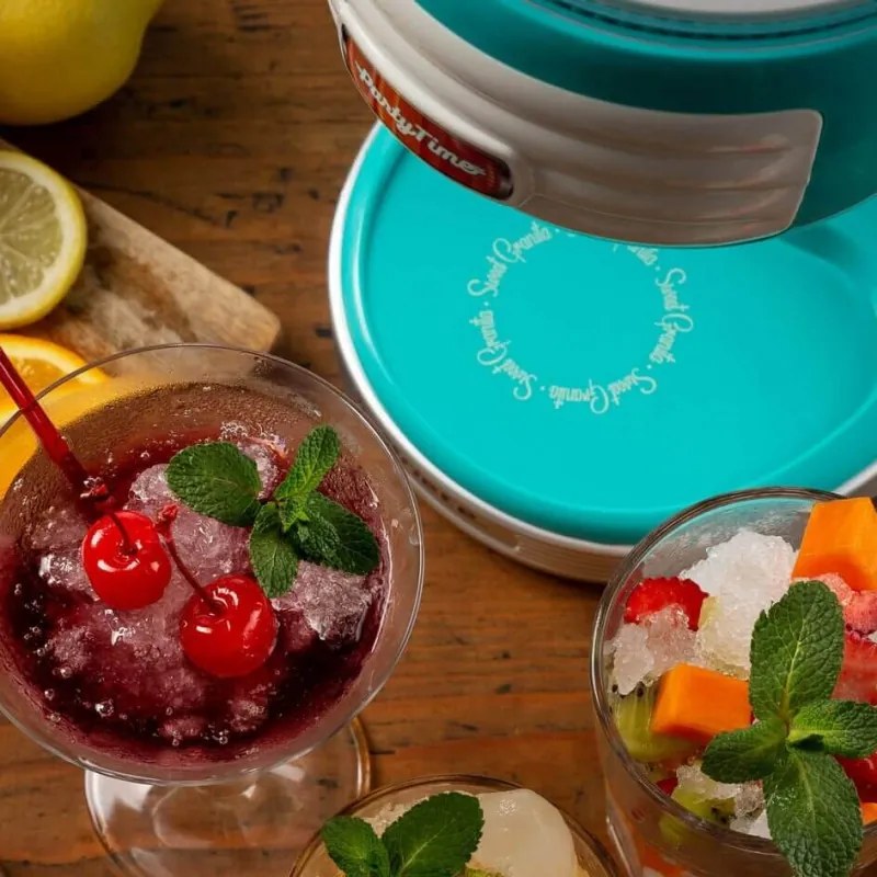 Машина за скрежина Ariete PARTY TIME 0076/01, 30W, Остриета от неръждаема стомана, Подвижна кошница, Предпазен капак, Тюркоаз