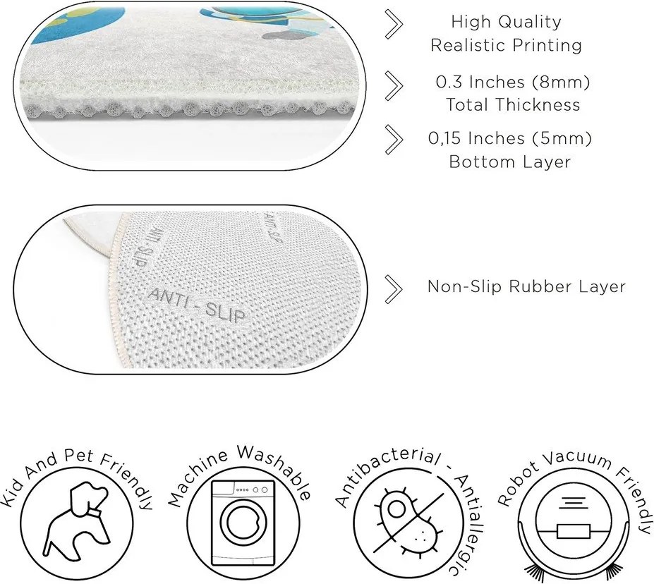 Детско килимче за игра подходящо за пране ø100 cm Space Trip – Mila Home