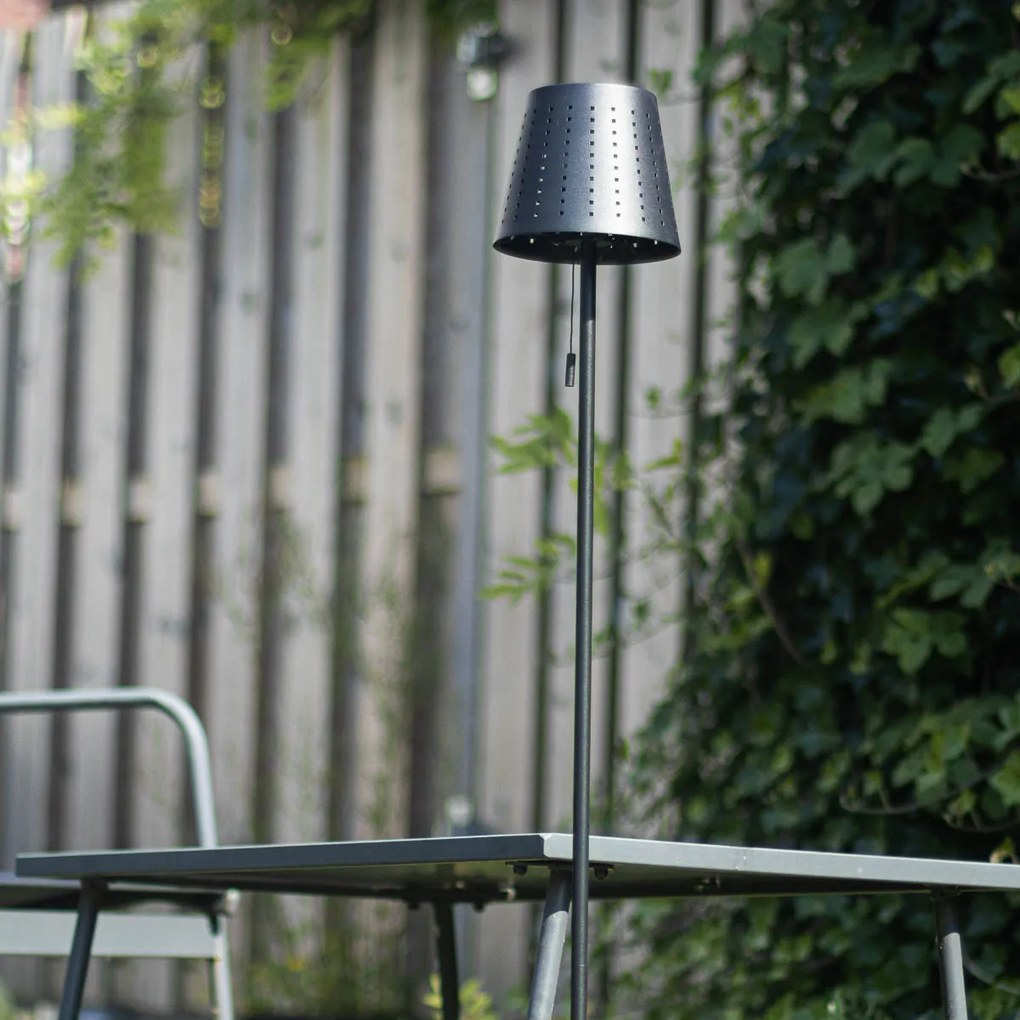 Външна подова лампа черна с LED 3-степенна димираща на слънчева енергия - Ferre