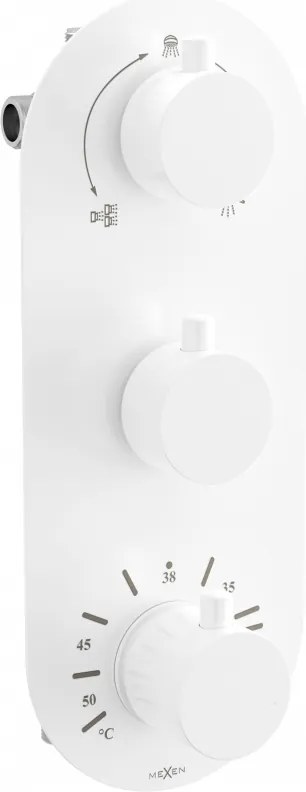 Mexen Kai термостатен смесител за баня с три изхода, бял - 77603-20